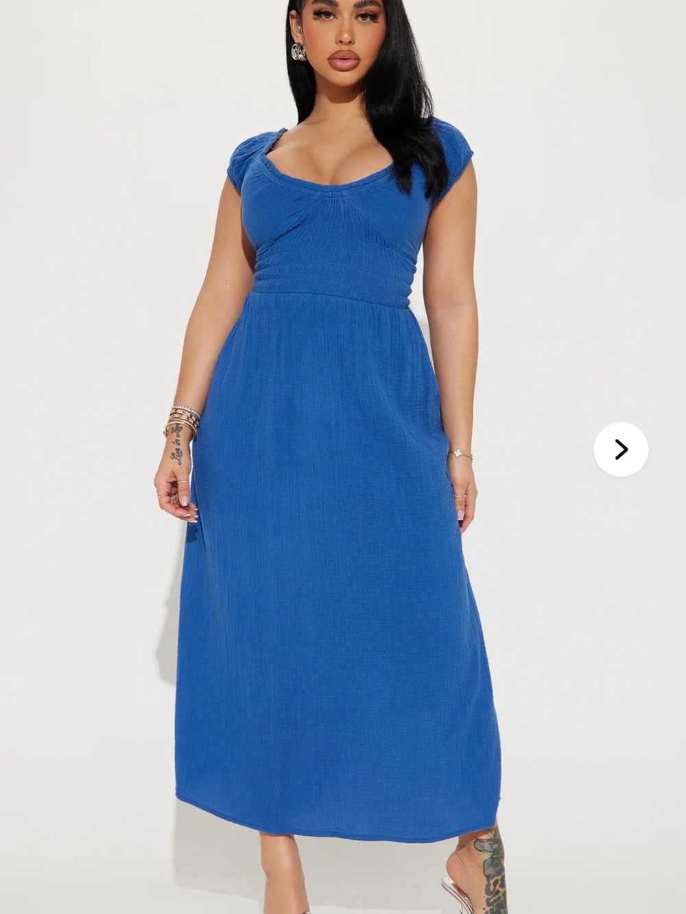 Fashion Nova Royal Blue Scoop-Neck Maxi Dress